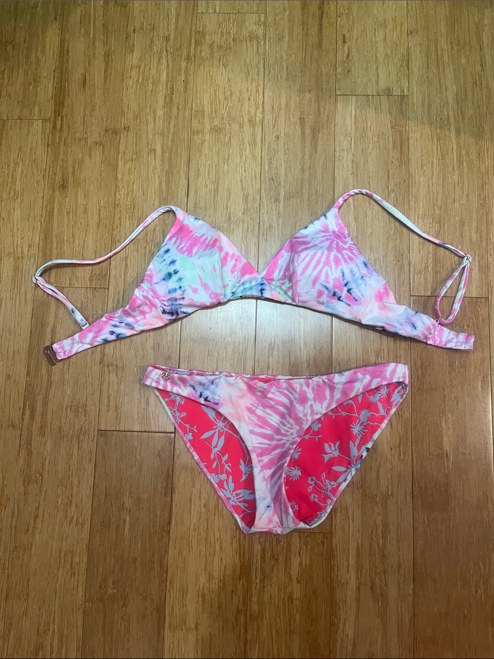 Pink Tie-Dye Bikini Set